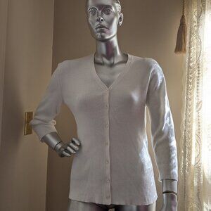 Banana Republic White Cotton Cardigan